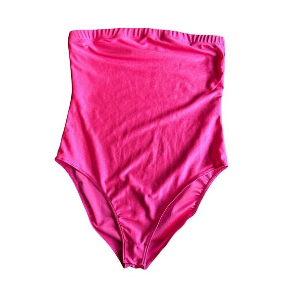 Lottie Moss Neon Pink Strapless Bodysuit Large - Picture 1 of 5